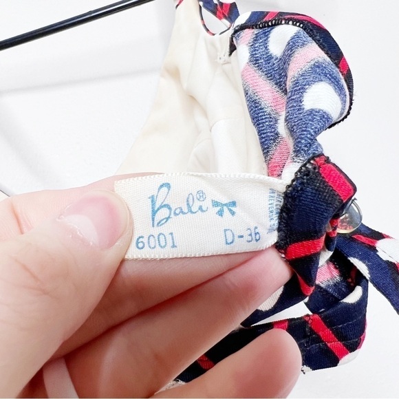 Vintage 1960’s 60’s Bali Bikini Top Underwire Pinup Swimsuit Blue Red Size 36D - Picture 7 of 7
